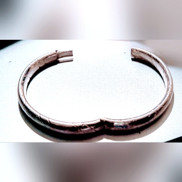 Vintage Sterling Silver  9.25  Bangle 7" , 15 MM stripe design pattern bracelet. - Picture 6 of 7